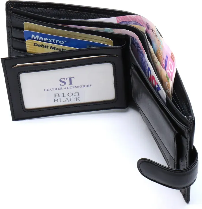 Стильне шкіряне портмоне ST Leather В 103 Чорний