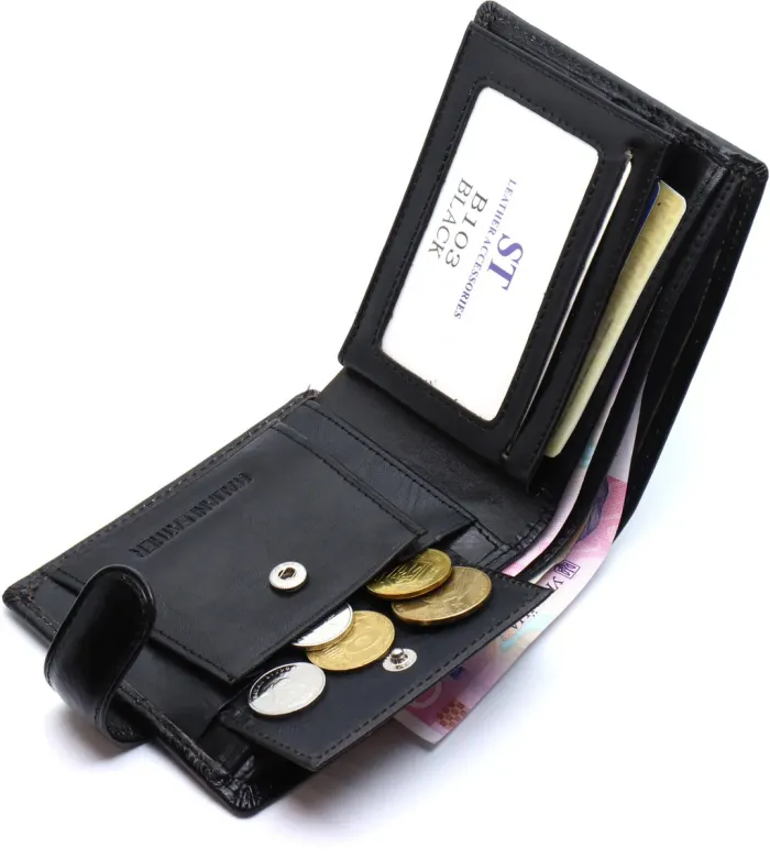 Стильне шкіряне портмоне ST Leather В 103 Чорний