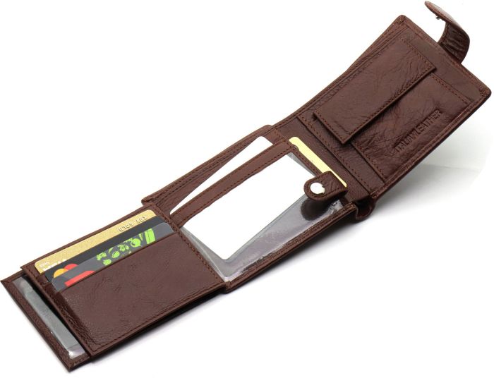 Класичне чоловіче портмоне з натуральної шкіри ST Leather В 102 Коричневий