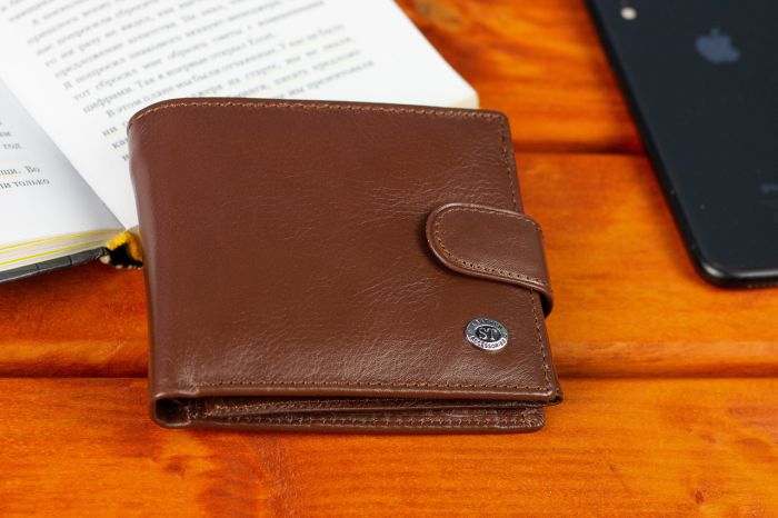 Класичне чоловіче портмоне з натуральної шкіри ST Leather В 102 Коричневий