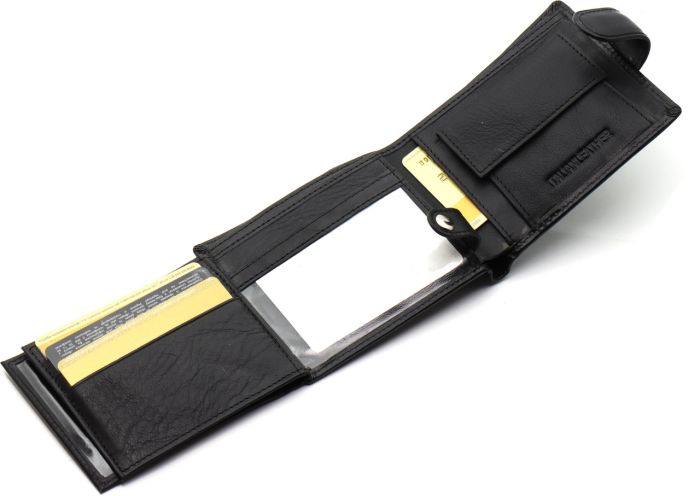 Класичне чоловіче портмоне з натуральної шкіри ST Leather В102 Чорний
