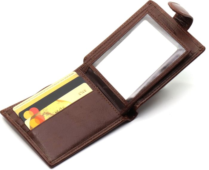 Стильне шкіряне чоловіче портмоне ST Leather В103 Коричневий