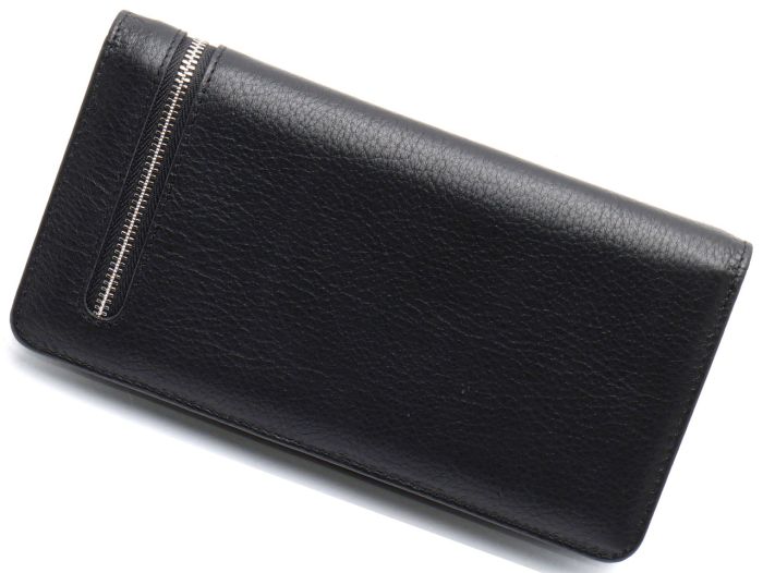 Чорний багатофункціональний чоловічий гаманець з натуральної шкіри МС291
