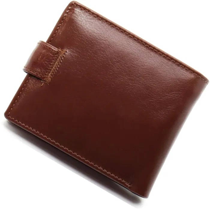 Коричневе чоловіче портмоне з натуральної шкіри з фіксацією ST Leather ST103