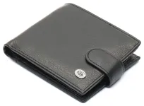 Чорне чоловіче портмоне з натуральної шкіри з фіксацією ST Leather ST103