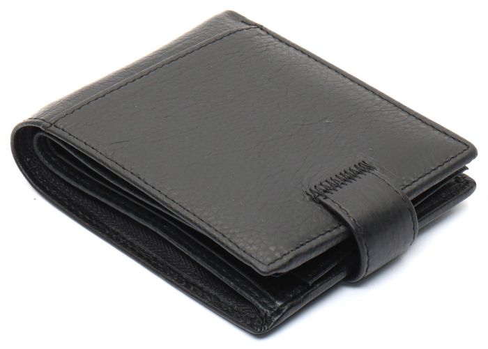 Чорне чоловіче портмоне з натуральної шкіри з фіксацією ST Leather ST103