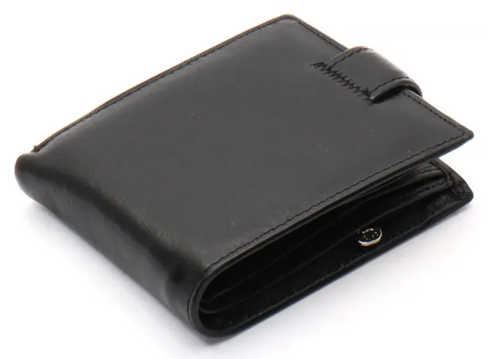 Чорне шкіряне чоловіче портмоне із затискачем для грошей Marco Coverna MC-2006H-1