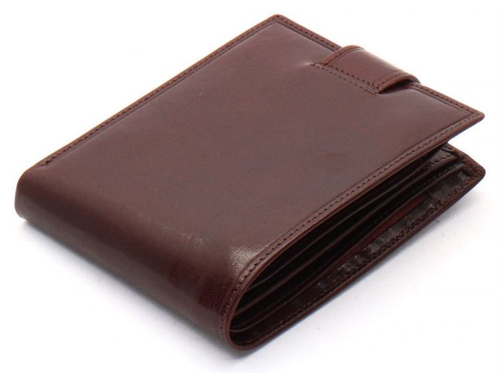 Коричневе чоловіче портмоне на кнопці з натуральної шкіри Marco Coverna B047-801