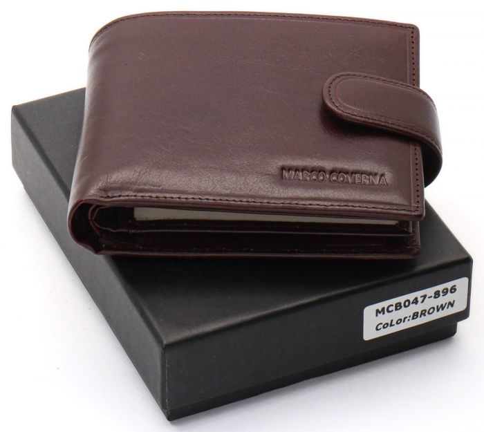 Коричневе портмоне з відділенням для документів із натуральної шкіри Marco Coverna MCB047-896