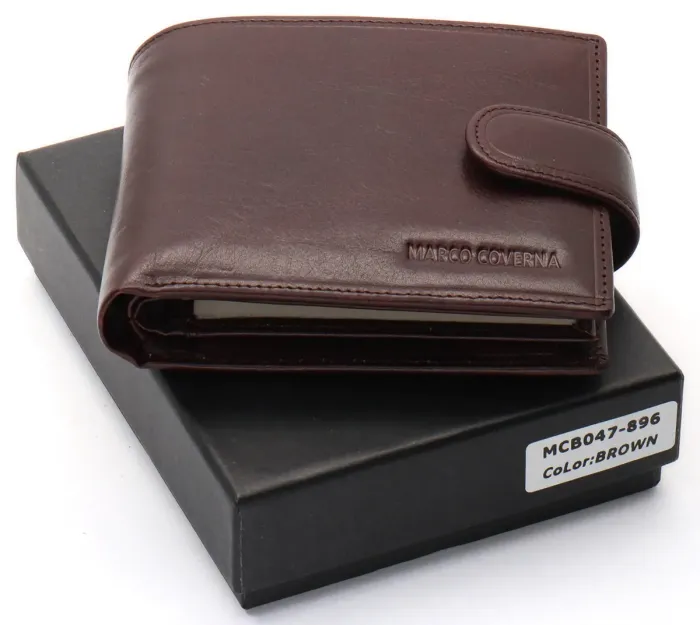 Коричневе портмоне з відділенням для документів із натуральної шкіри Marco Coverna MCB047-896