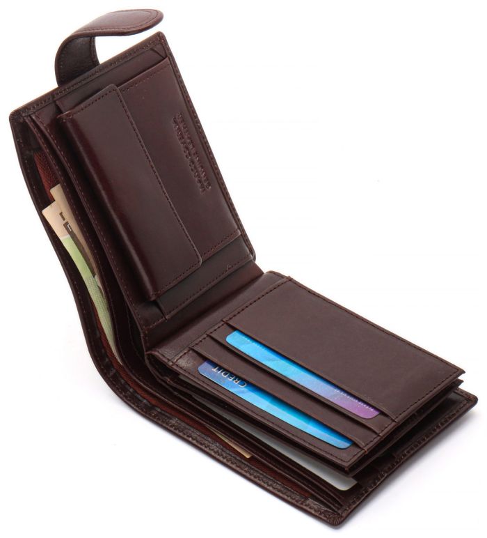 Коричневе портмоне з відділенням для документів із натуральної шкіри Marco Coverna MCB047-896