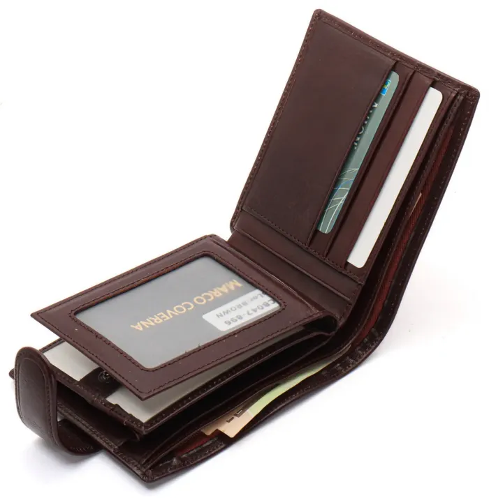Коричневе портмоне з відділенням для документів із натуральної шкіри Marco Coverna MCB047-896