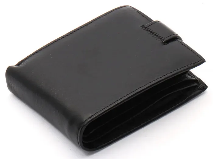 Чорне чоловіче портмоне з натуральної шкіри з візитницею Marco Coverna MC-2057H-1