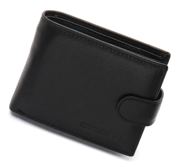 Чорне чоловіче портмоне з натуральної шкіри із візитницею Marco Coverna MC-2057-1