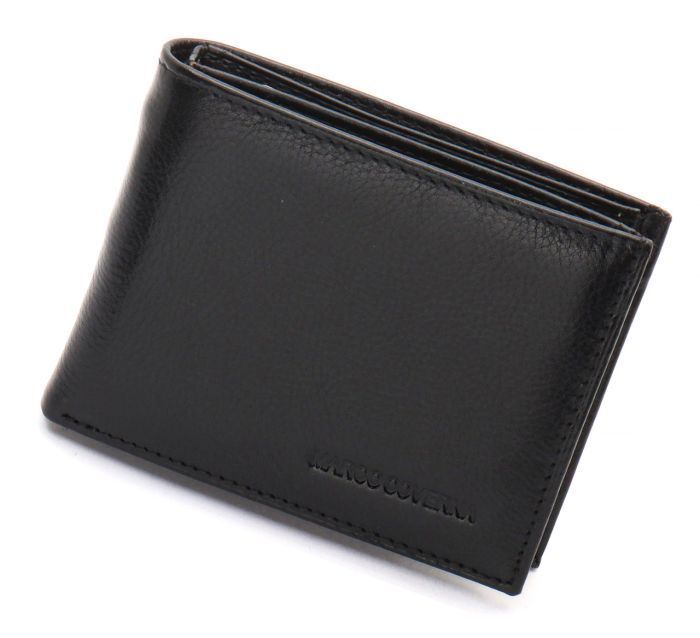 Чорне чоловіче портмоне з натуральної шкіри на магніті з затискачем Marco Coverna MC-030AH-1