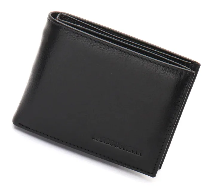 Чорне чоловіче портмоне з натуральної шкіри на магніті з затискачем Marco Coverna MC-030AH-1