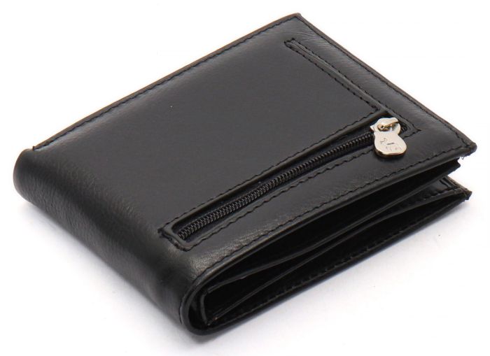 Чорне чоловіче портмоне з натуральної шкіри на магніті з затискачем Marco Coverna MC-030AH-1