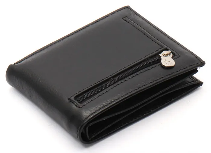 Чорне чоловіче портмоне з натуральної шкіри на магніті з затискачем Marco Coverna MC-030AH-1