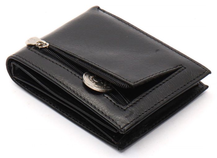 Чорне чоловіче портмоне з натуральної шкіри на магніті з затискачем Marco Coverna MC-030AH-1