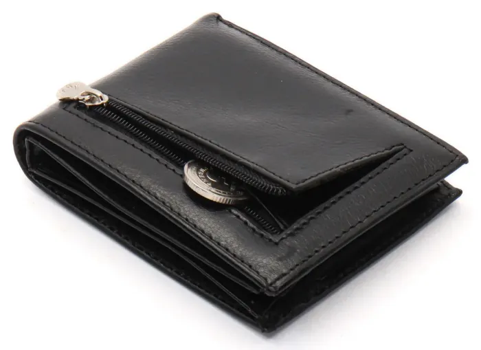 Чорне чоловіче портмоне з натуральної шкіри на магніті з затискачем Marco Coverna MC-030AH-1