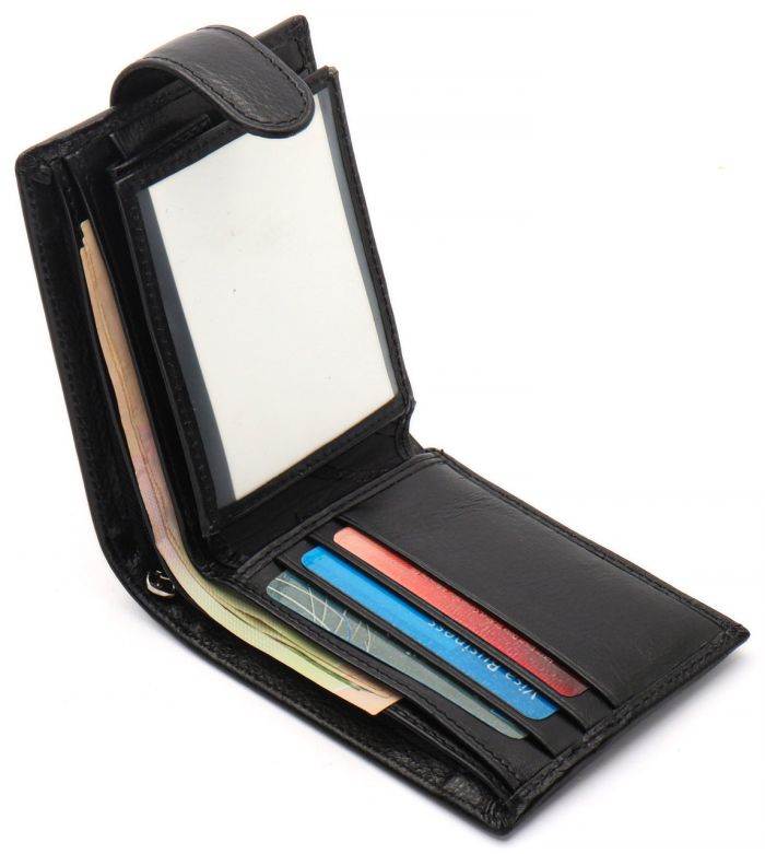 Чорне класичне портмоне з натуральної шкіри Marco Coverna MC-2003Н-1