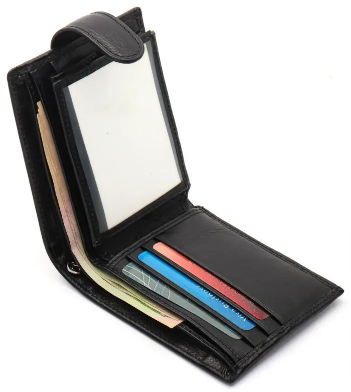 Чорне класичне портмоне з натуральної шкіри Marco Coverna MC-2003Н-1