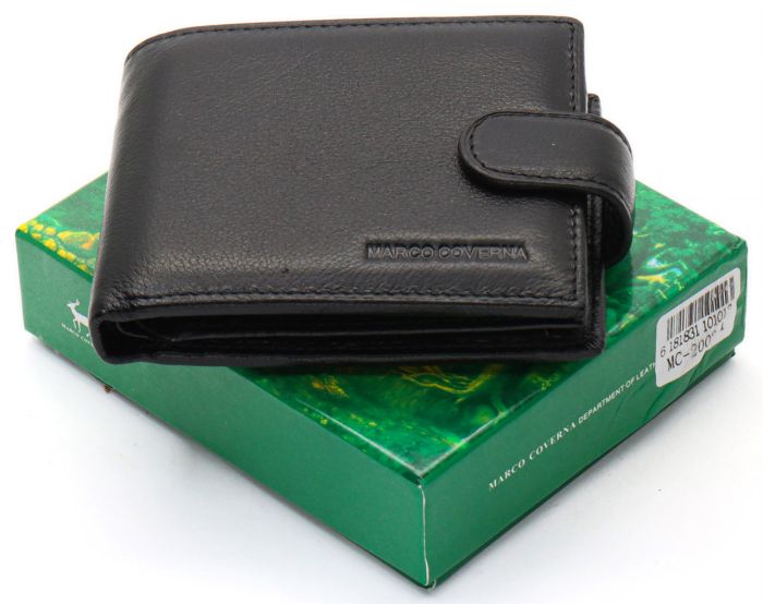 Чорне класичне портмоне з натуральної шкіри Marco Coverna MC-2003-1