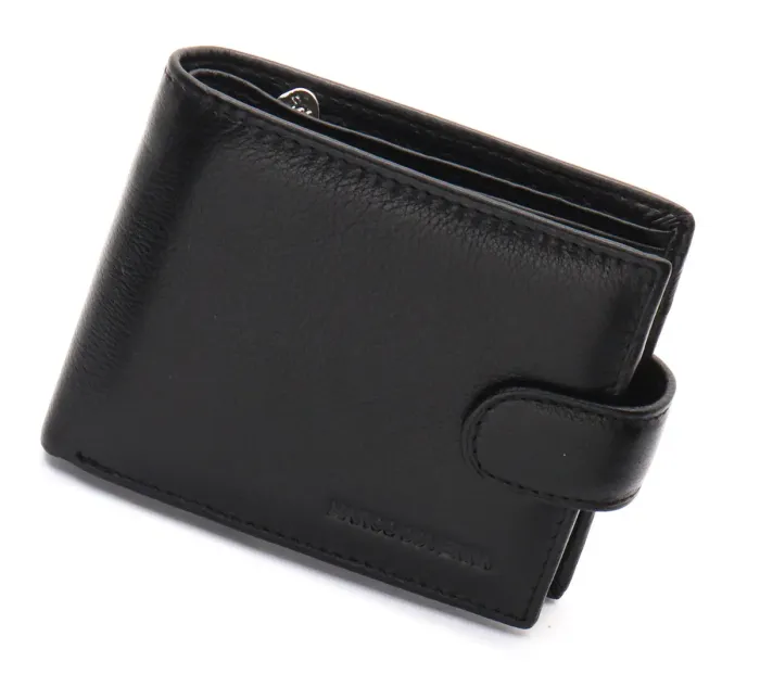 Чорне класичне портмоне з натуральної шкіри Marco Coverna MC-2003-1