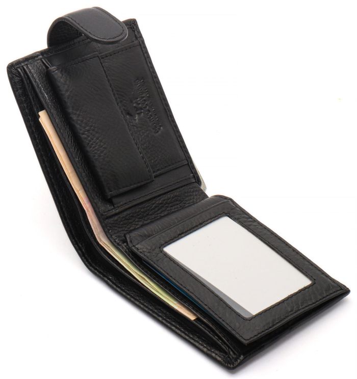 Чорне класичне портмоне з натуральної шкіри Marco Coverna MC-2003-1