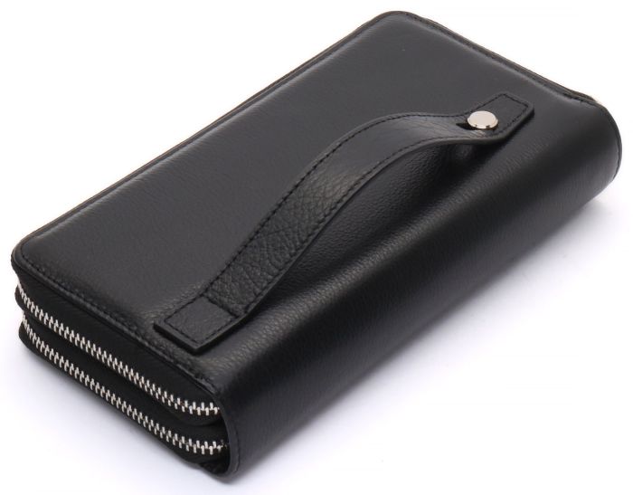 Чорний чоловічий клатч на дві блискавки з натуральної шкіри Marco Coverna MC-801-1