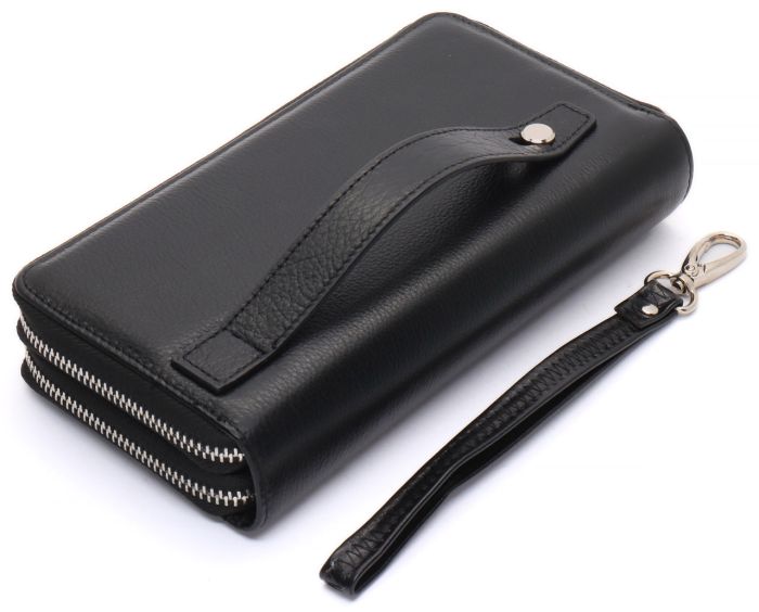 Чорний чоловічий клатч на дві блискавки з натуральної шкіри Marco Coverna MC-801-1