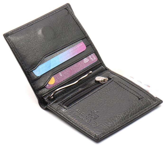 Чорне маленьке портмоне на магніті з затискачем MARCO COVERNA MC-101Н-1