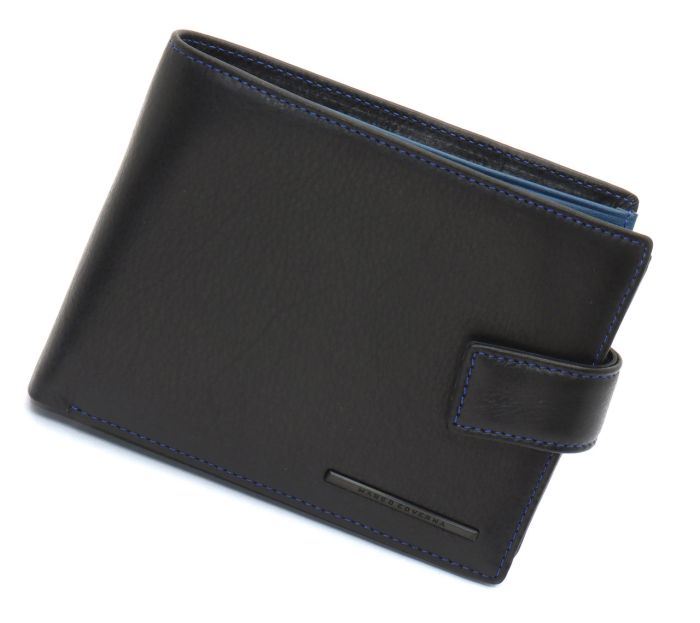 Чорний стильний чоловічий гаманець з блоком для документів із натуральної шкіри Marco Coverna MC-1006 A 1221
