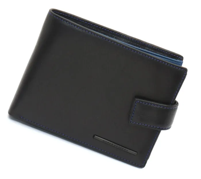 Чорний стильний чоловічий гаманець з блоком для документів із натуральної шкіри Marco Coverna MC-1006 A 1221