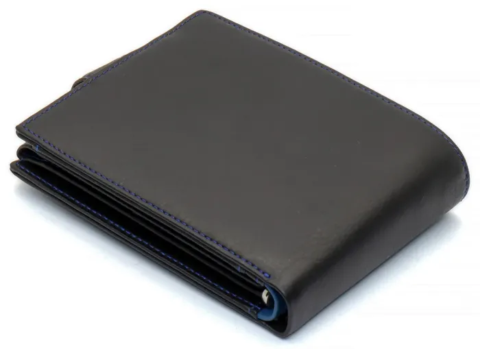 Чорний стильний чоловічий гаманець з блоком для документів із натуральної шкіри Marco Coverna MC-1006 A 1221