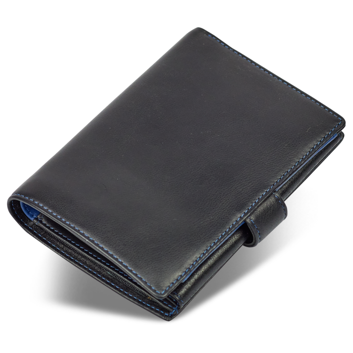 Чорний чоловічий гаманець з фіксацією з натуральної шкіри Marco Coverna MC-1005 A 1221