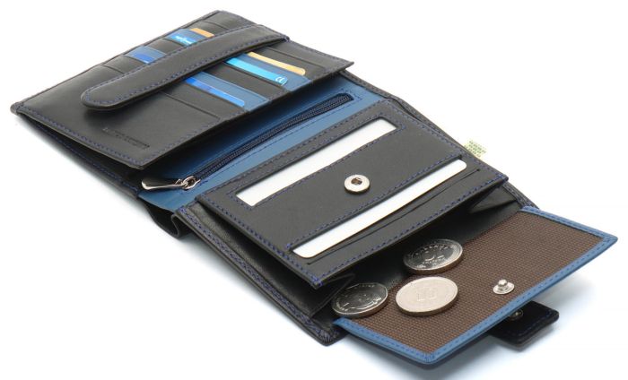 Чорний чоловічий гаманець з фіксацією з натуральної шкіри Marco Coverna MC-1005 A 1221