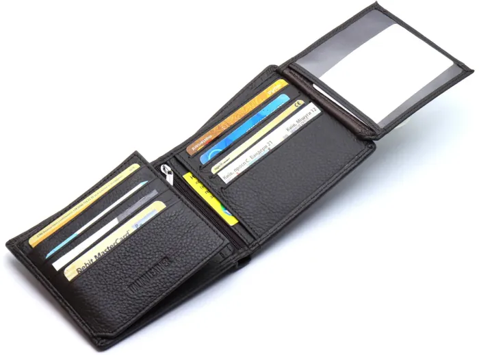 Чоловіче портмоне з натуральної шкіри ST Leather ST153 чорний