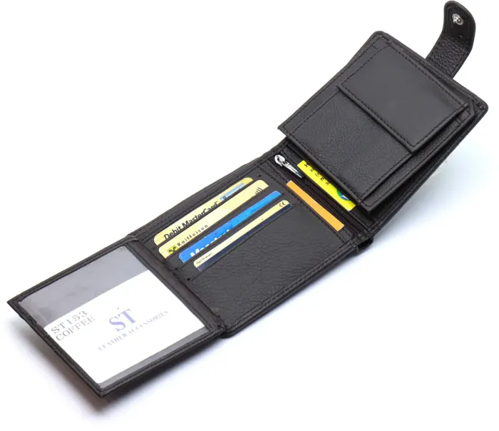 Чоловіче портмоне з натуральної шкіри ST Leather ST153 чорний