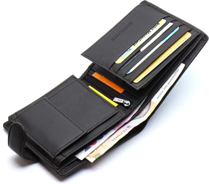 Чоловіче портмоне з натуральної шкіри ST Leather ST153 чорний