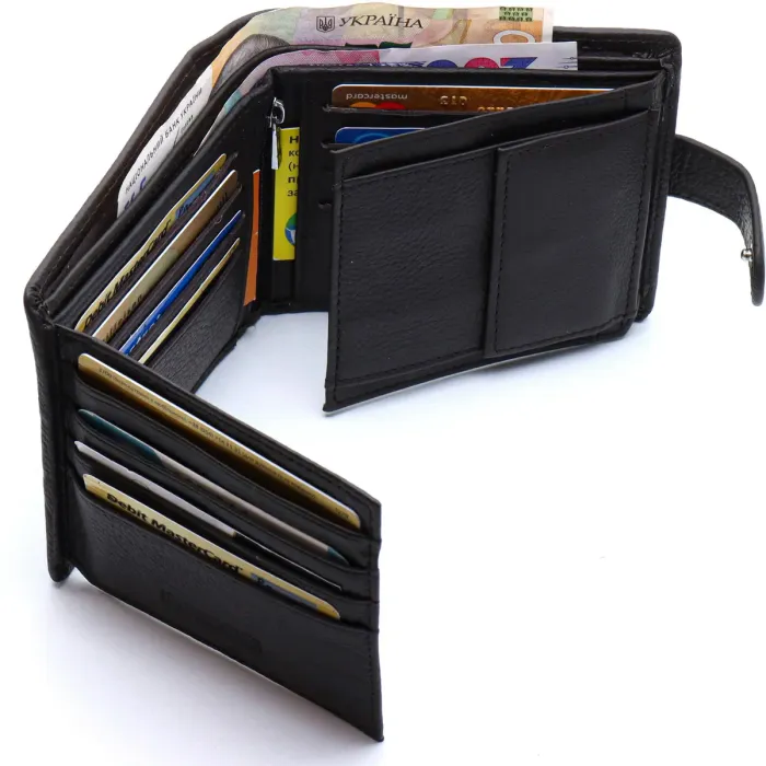 Чоловіче портмоне з натуральної шкіри ST Leather ST153 чорний