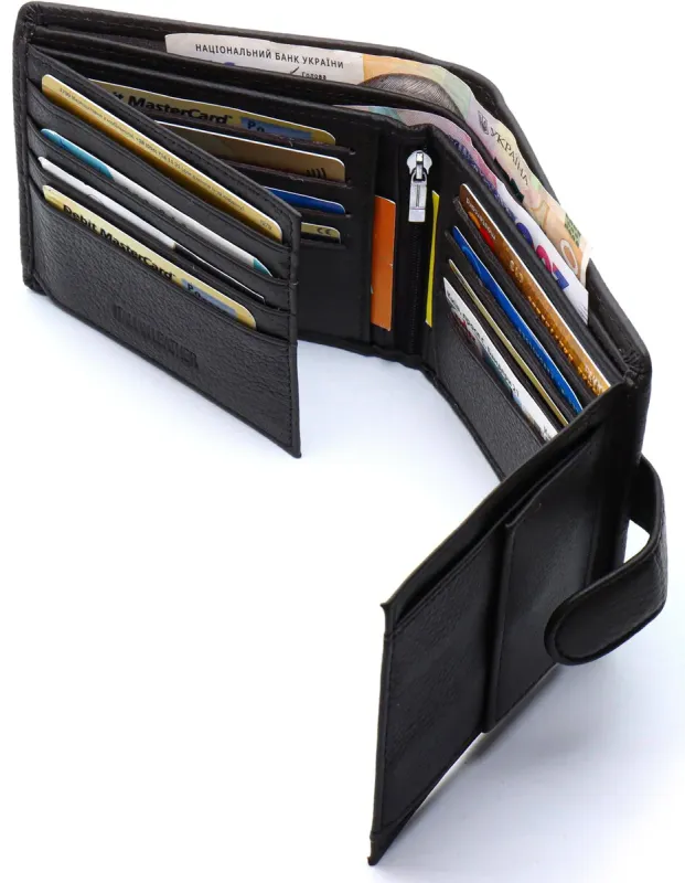 Чоловіче портмоне з натуральної шкіри ST Leather ST153 чорний