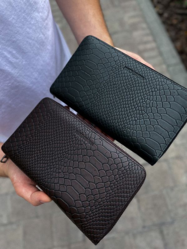 Клатч на дві блискавки з фактурною натуральною шкірою MC-086-5902С