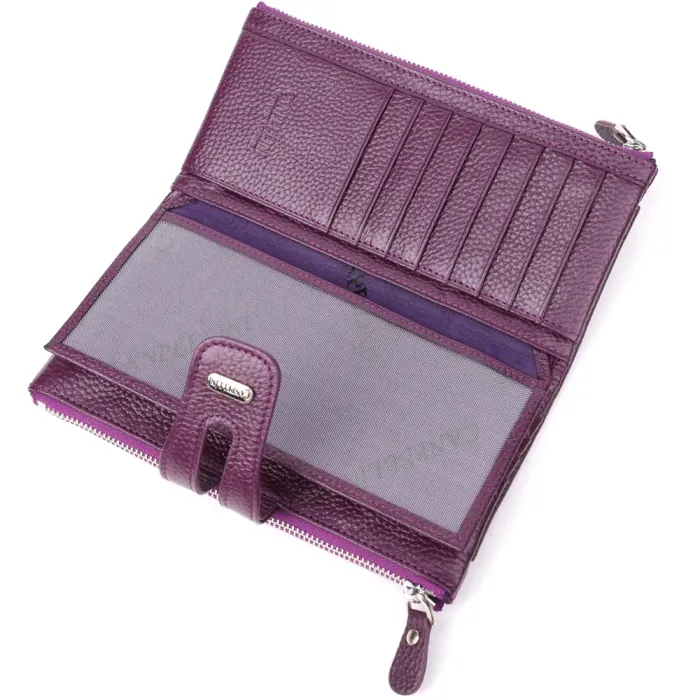 Яскравий жіночий гаманець з натуральної шкіри CANPELLINI 20873_1 Фіолетовий