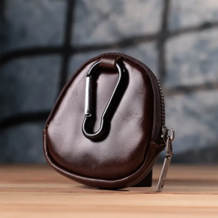 Невеликий гаманець для монет із натуральної шкіри Vintage 15101 Коричневий