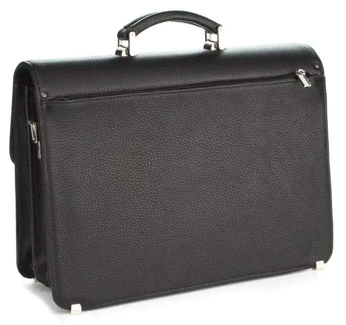 Портфель SHVIGEL 00382 із натуральної зернистої шкіри Чорний