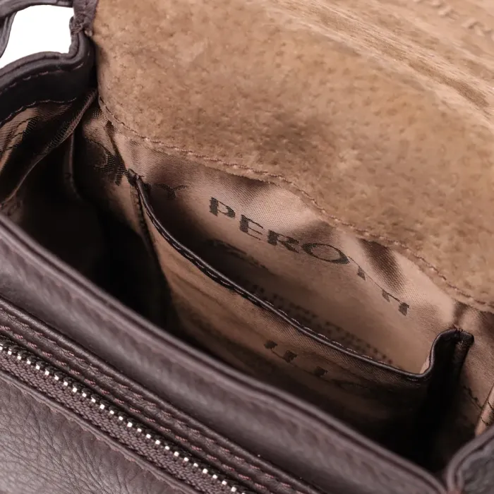 Компактна чоловіча сумка з м'якої натуральної шкіри Tony Perotti 20844_1 (9027-12.5 moro) Коричневий