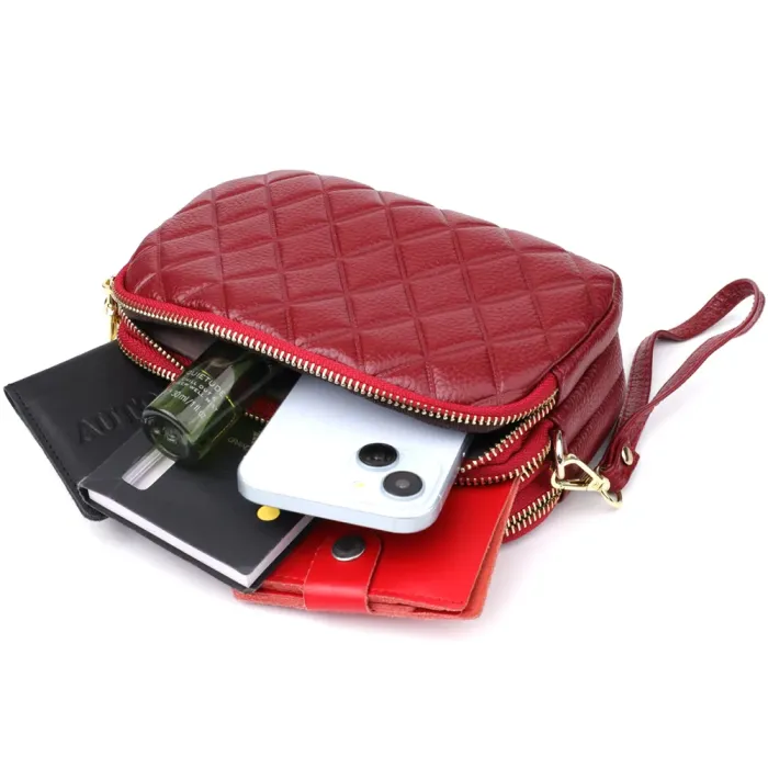 Сумка на три відділення для жінок з натуральної шкіри Vintage 22889