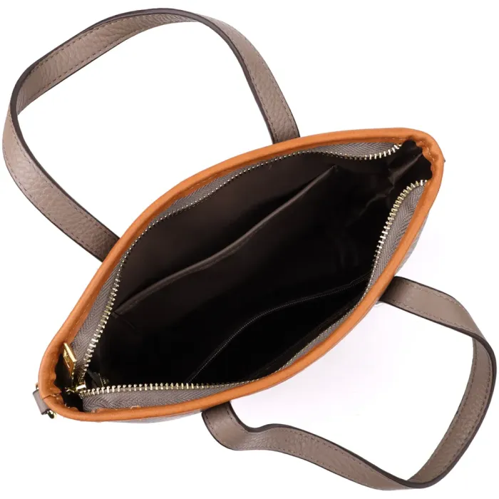 Практична містка сумка з натуральної шкіри для жінок Vintage 22998 Сірий