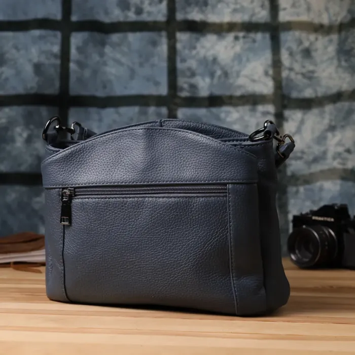 Стильна сумка на плече з натуральної шкіри Vintage 23009 Синій